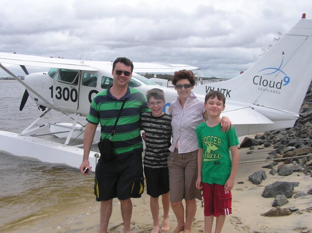 The family enjoyed a sea plane flight from Sea World Resort Sports © Stephen Milne